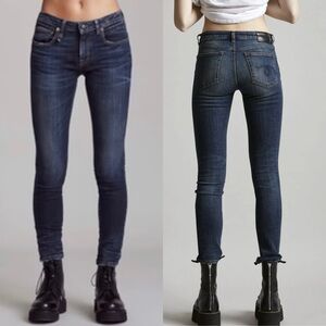 R13 Kate Skinny Dark Blue Low Rise Jeans - 25